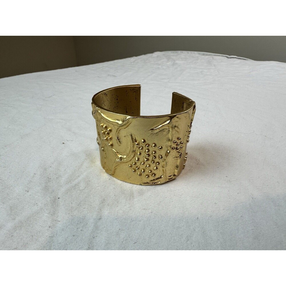 Kenneth Jay Lane Bracelet Gold Hinged Cuff Bracelet